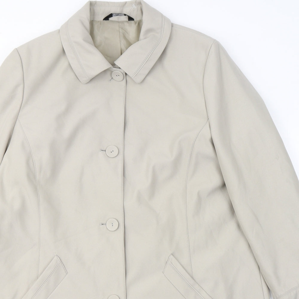 Bonmarché Womens Beige   Pea Coat Coat Size M  Button