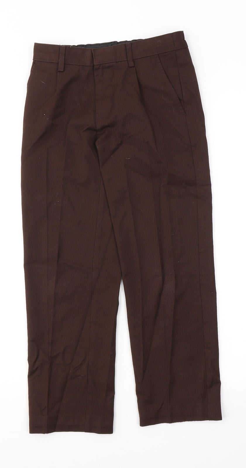 Marks and Spencer Boys Brown  Polyester Capri Trousers Size 7-8 Years  Regular Buckle