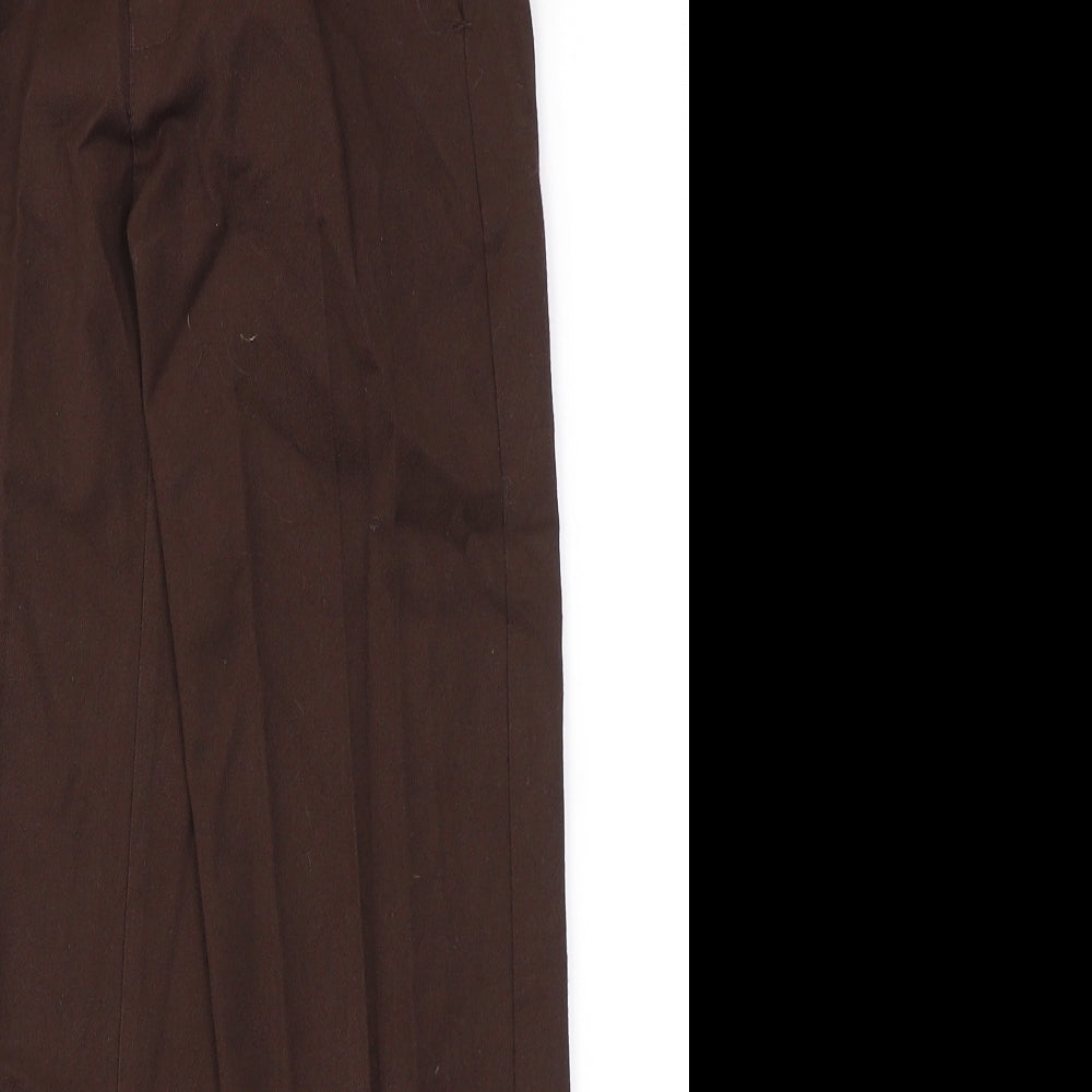 Marks and Spencer Boys Brown  Polyester Capri Trousers Size 7-8 Years  Regular Buckle