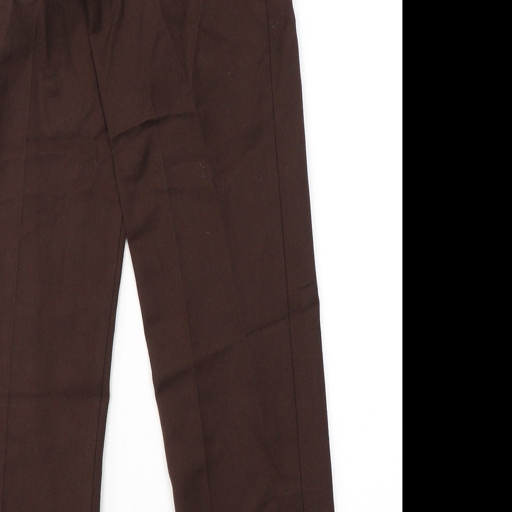 Marks and Spencer Boys Brown  Polyester Capri Trousers Size 7-8 Years  Regular Buckle