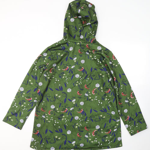 Preworn Womens Green Floral Cotton Full Zip Hoodie Size 2XL  Zip