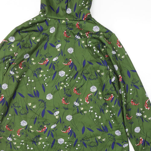 Preworn Womens Green Floral Cotton Full Zip Hoodie Size 2XL  Zip