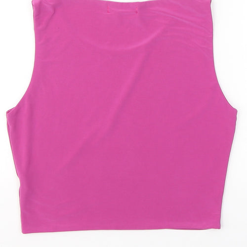 Vivichi Womens Pink  Polyester Cropped Tank Size S Round Neck