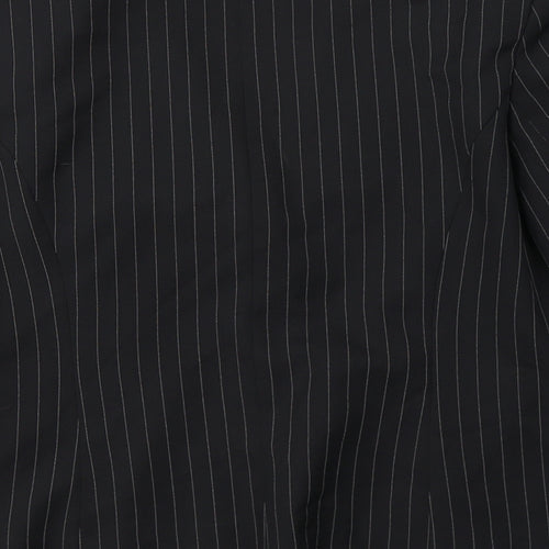 George Womens Black Striped  Jacket Blazer Size 14  Button