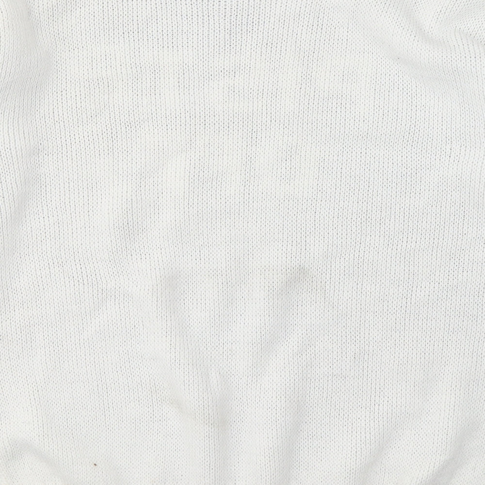 PRETTYLITTLETHING Womens White Round Neck  Acrylic Pullover Jumper Size S