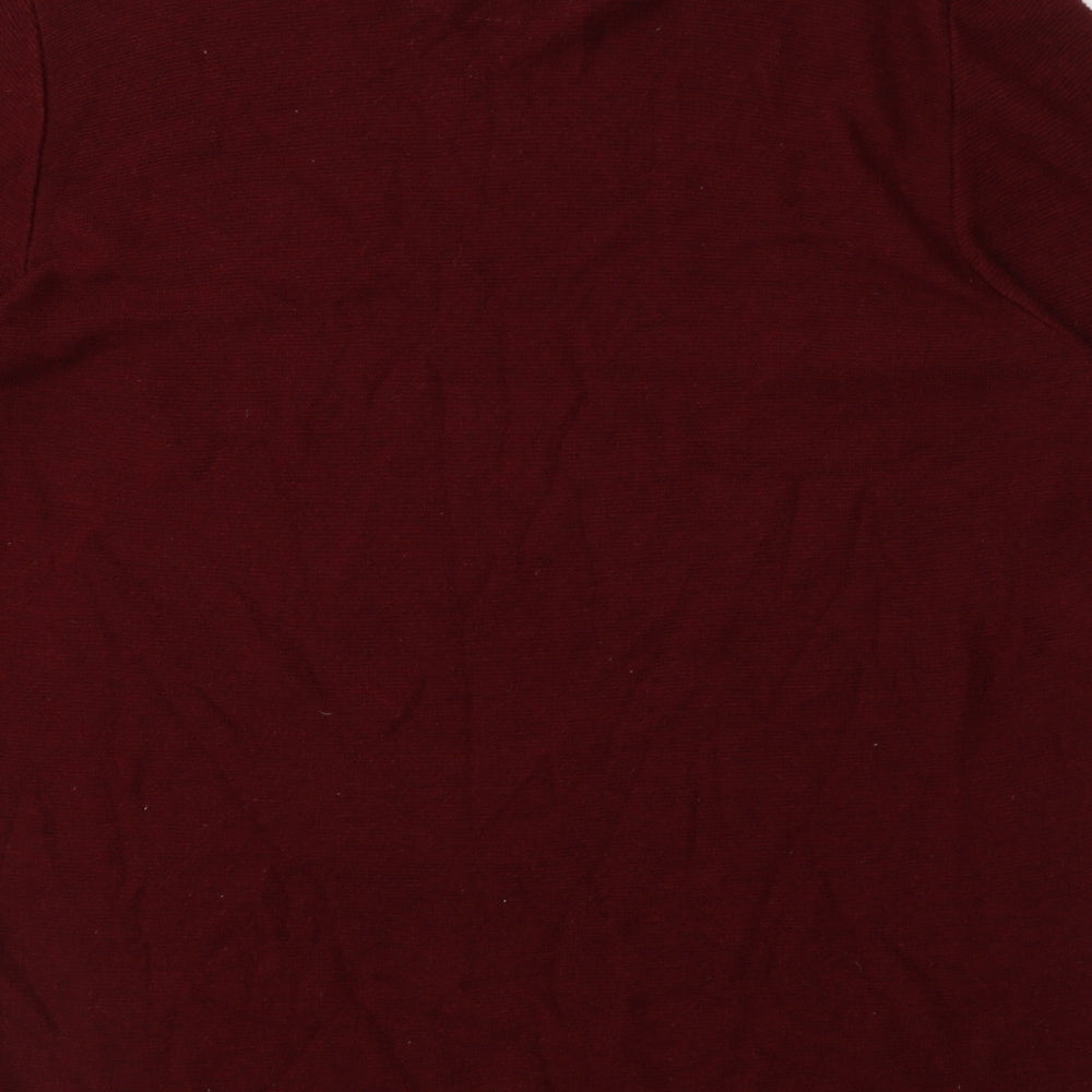 Pull&Bear Mens Red Round Neck  Acrylic Pullover Jumper Size XL