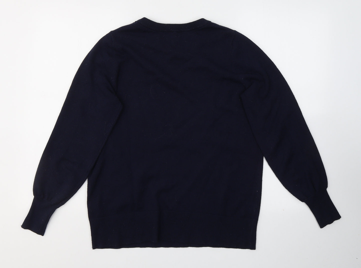 Monsoon Womens Blue Round Neck  Acrylic Pullover Jumper Size M