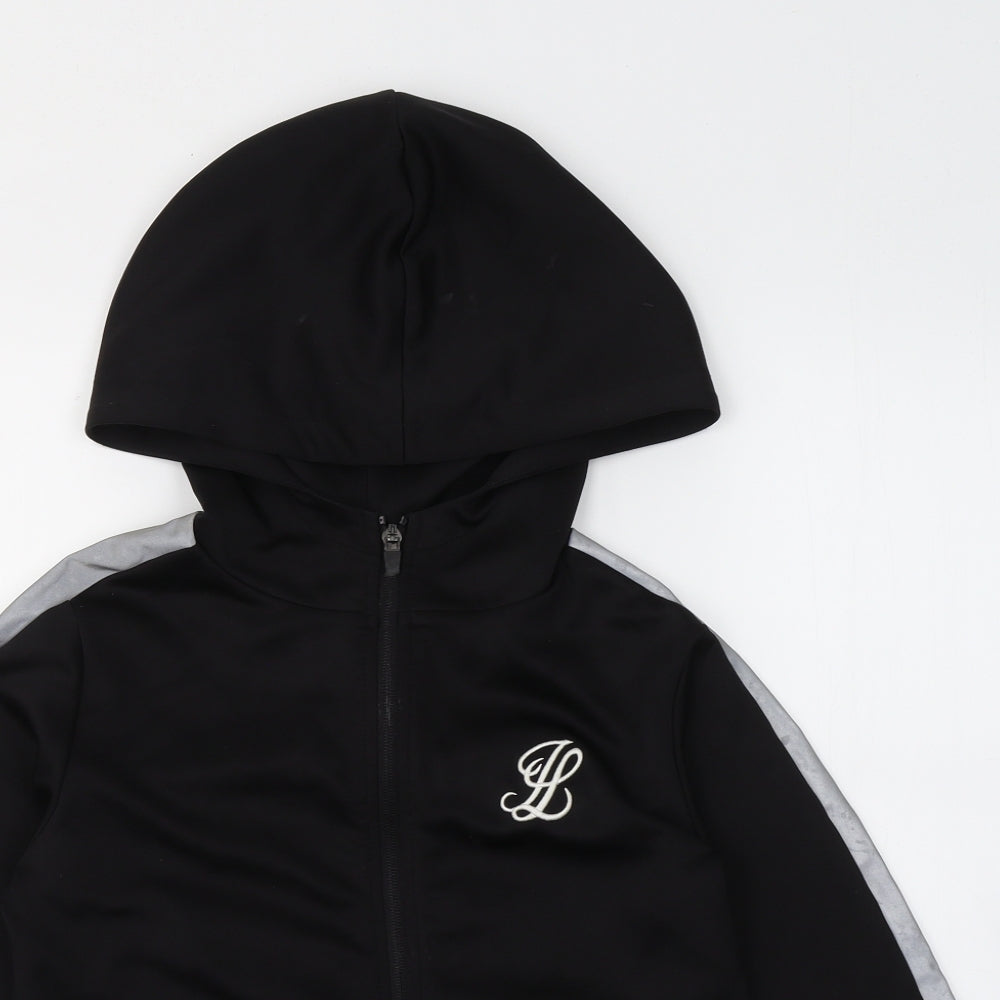 ILLUSIVE  Boys Black  Polyester Full Zip Hoodie Size 11-12 Years  Zip