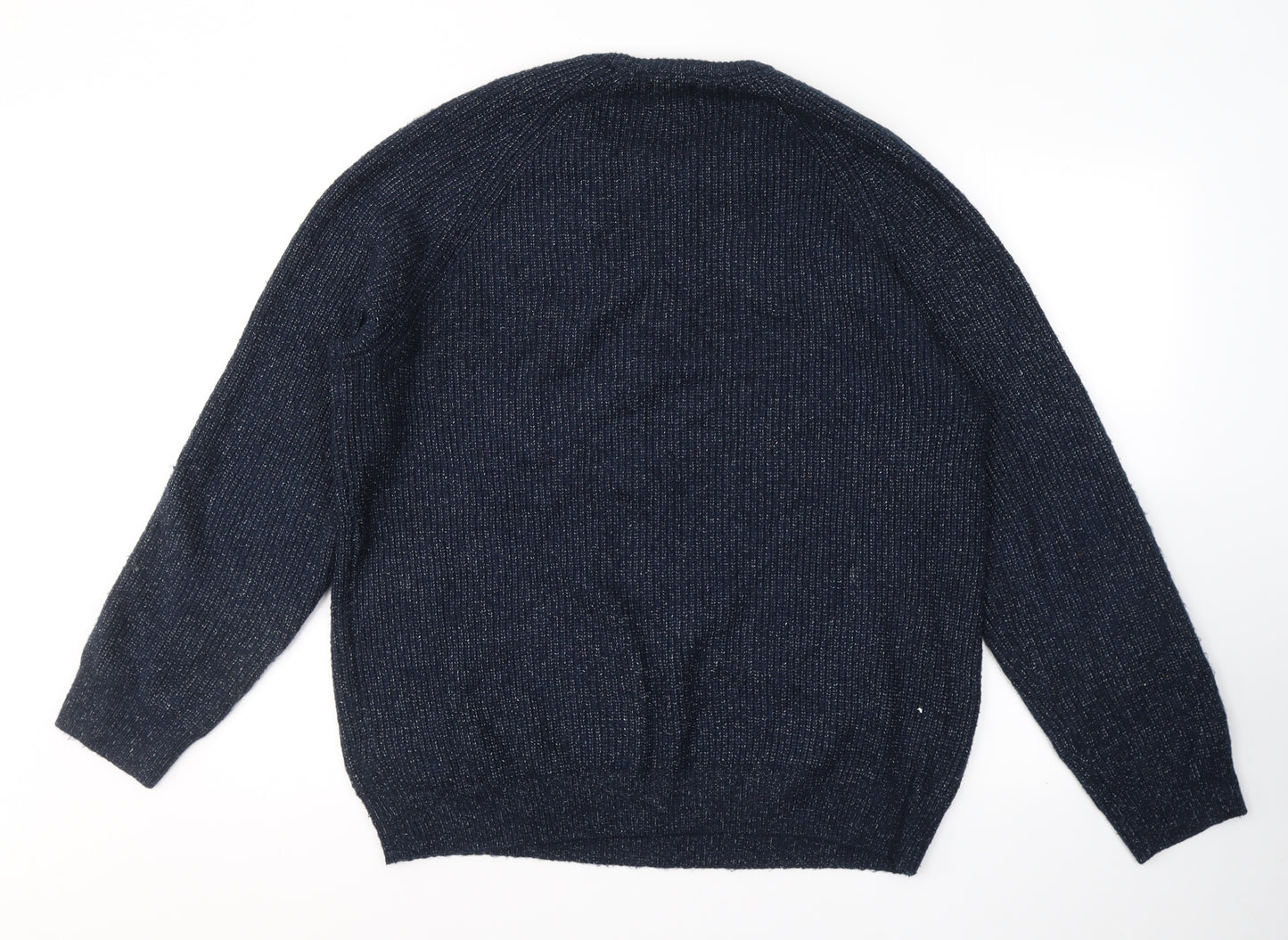 Marks and Spencer Mens Blue Round Neck  Polyamide Pullover Jumper Size L