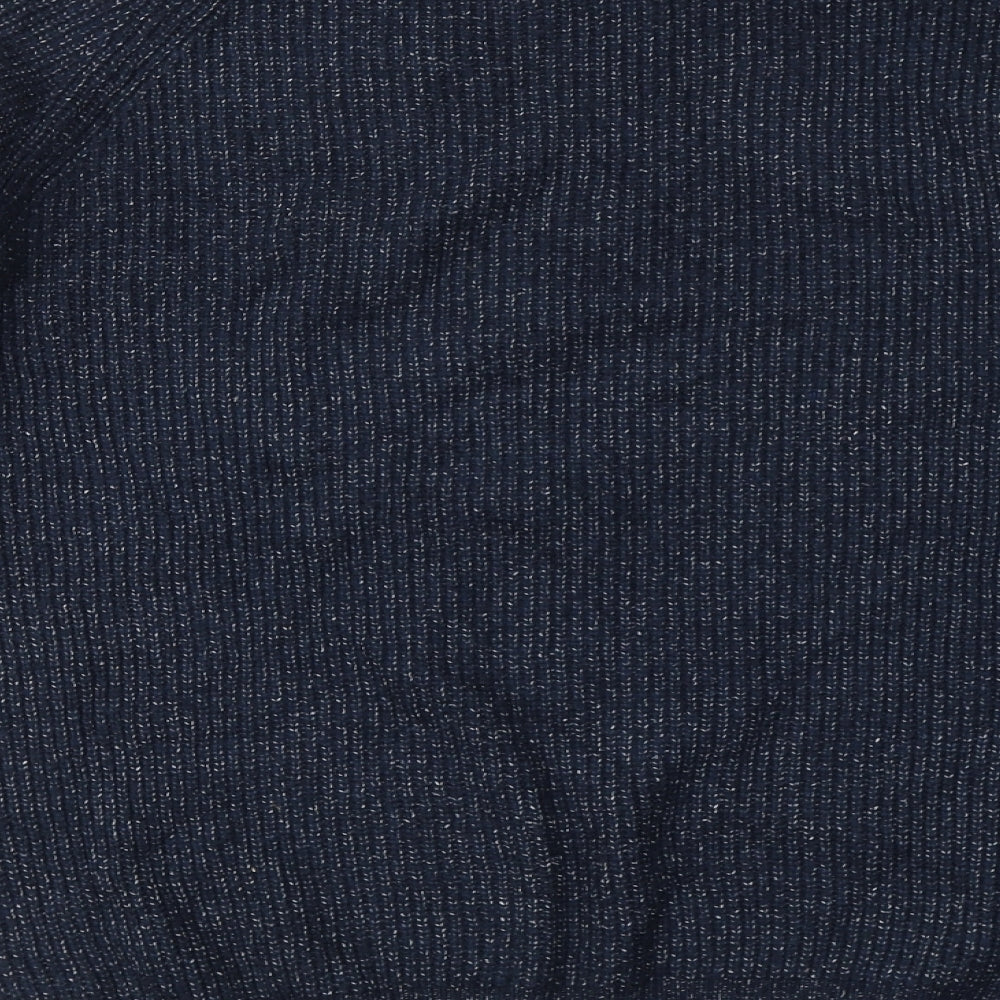 Marks and Spencer Mens Blue Round Neck  Polyamide Pullover Jumper Size L