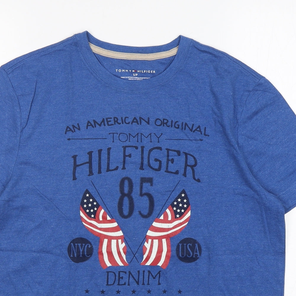 Tommy Hilfiger Mens Blue  Cotton  T-Shirt Size S Round Neck
