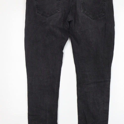 ACW85 Mens Black  Cotton Skinny Jeans Size 34 L32 in Regular