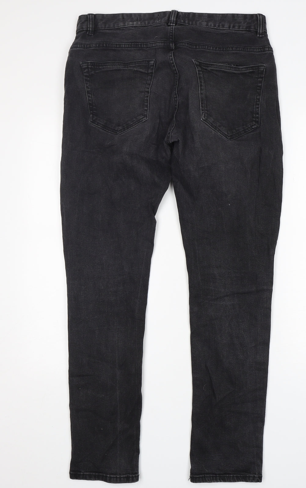 ACW85 Mens Black  Cotton Skinny Jeans Size 34 L32 in Regular