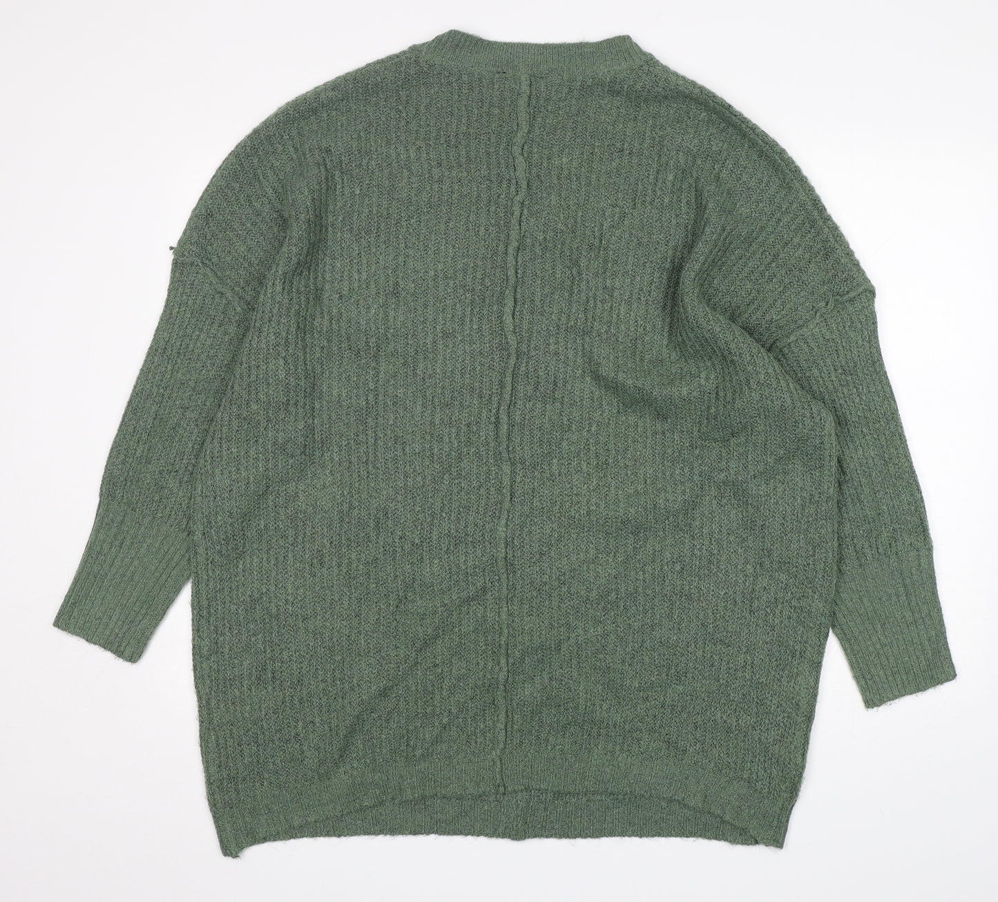 Yours Womens Green Round Neck  Acrylic Pullover Jumper Size 18