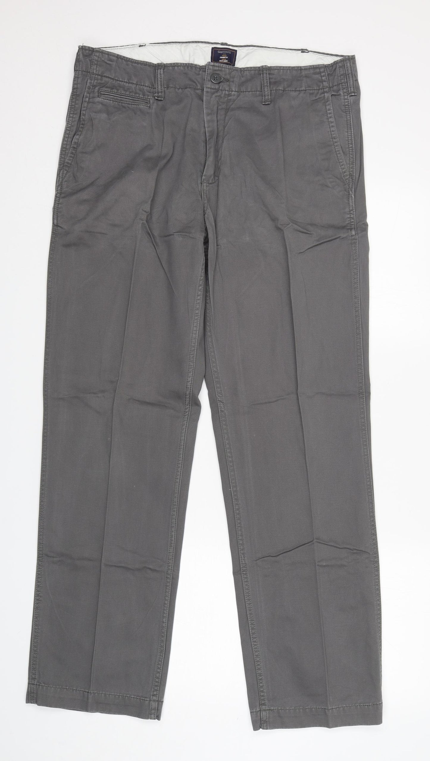 Gap Mens Grey  Cotton Chino Trousers Size 36 L32 in Regular