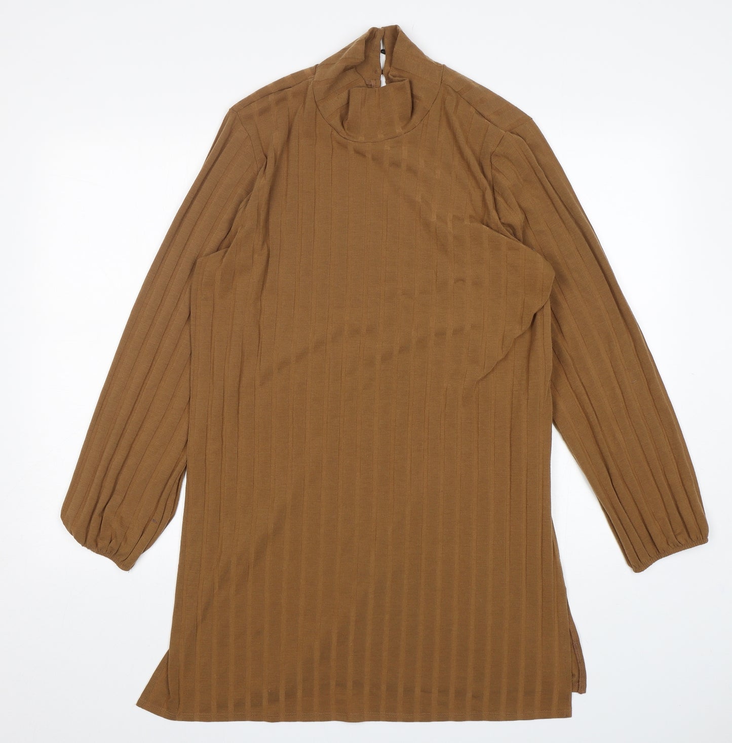 New Look Womens Brown  Polyester Jumper Dress  Size 18  Mock Neck