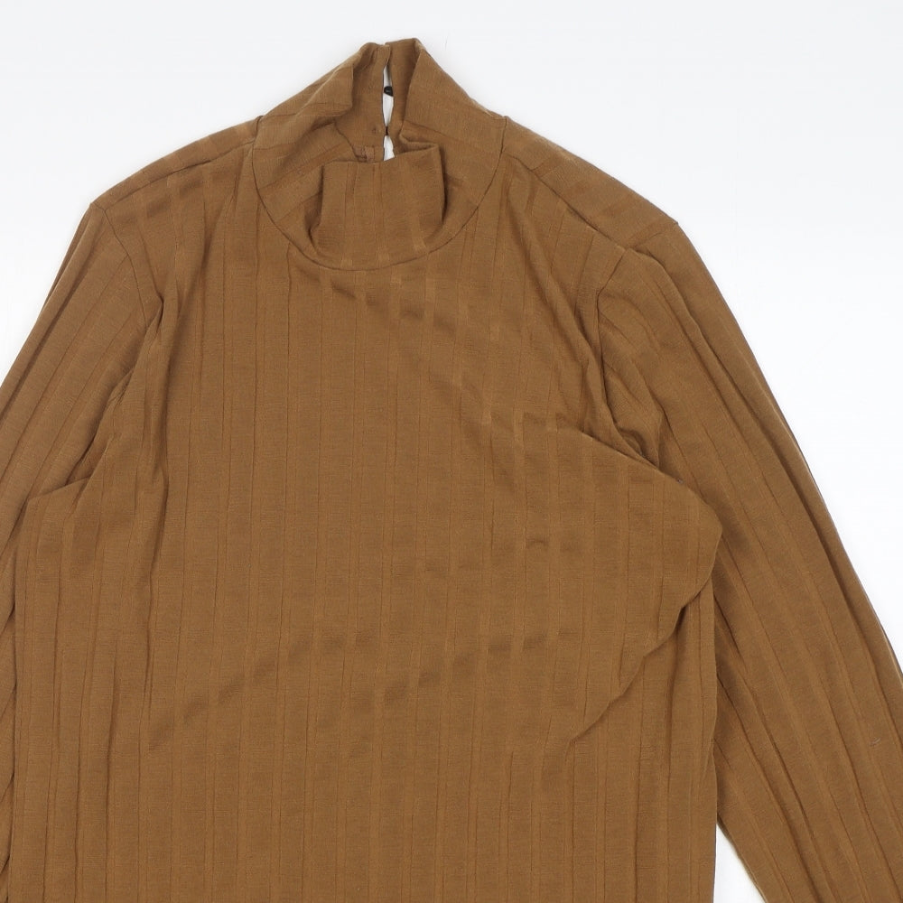 New Look Womens Brown  Polyester Jumper Dress  Size 18  Mock Neck