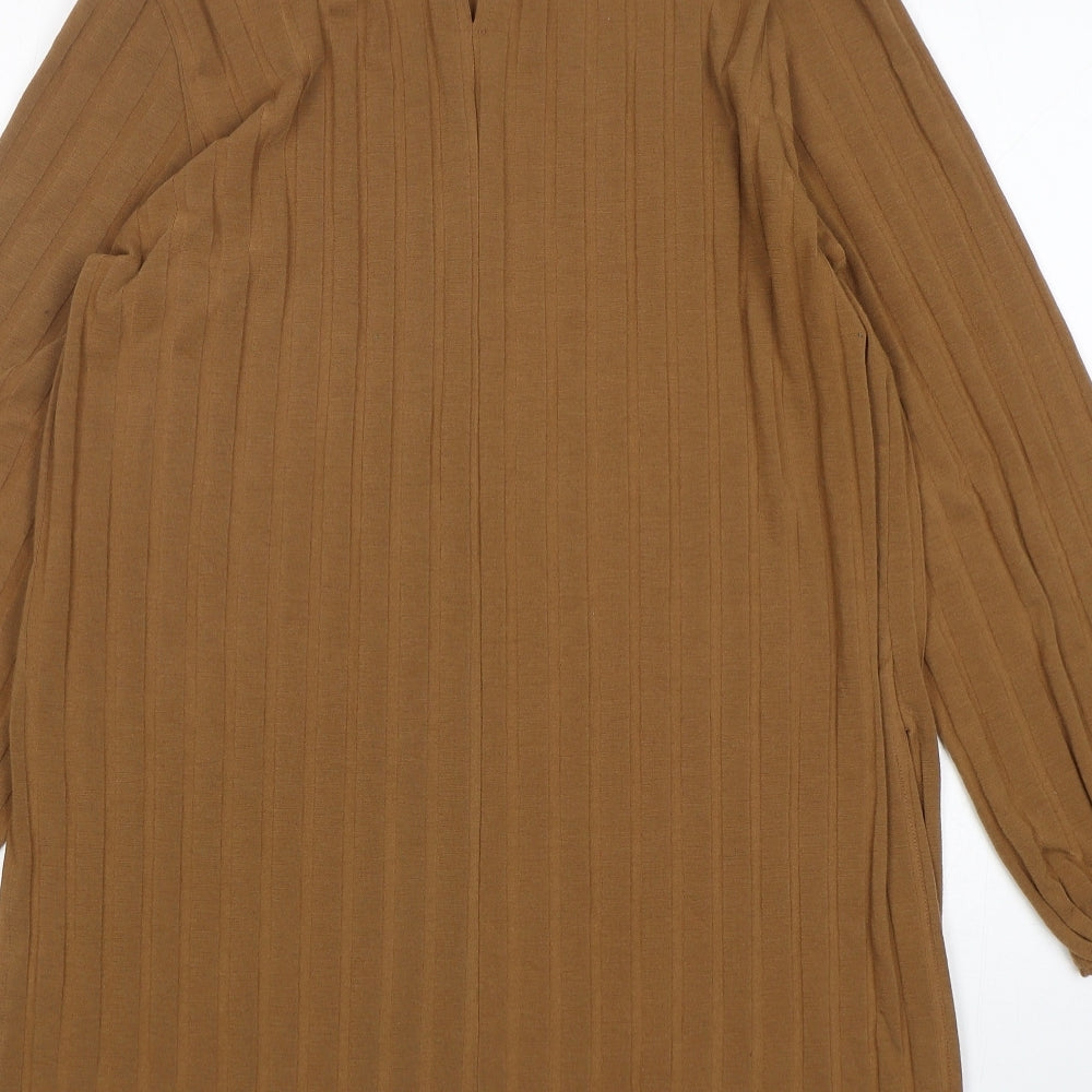 New Look Womens Brown  Polyester Jumper Dress  Size 18  Mock Neck