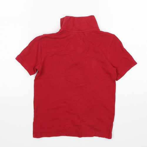 F&F Boys Red  Cotton Basic Polo Size 7-8 Years Collared Pullover