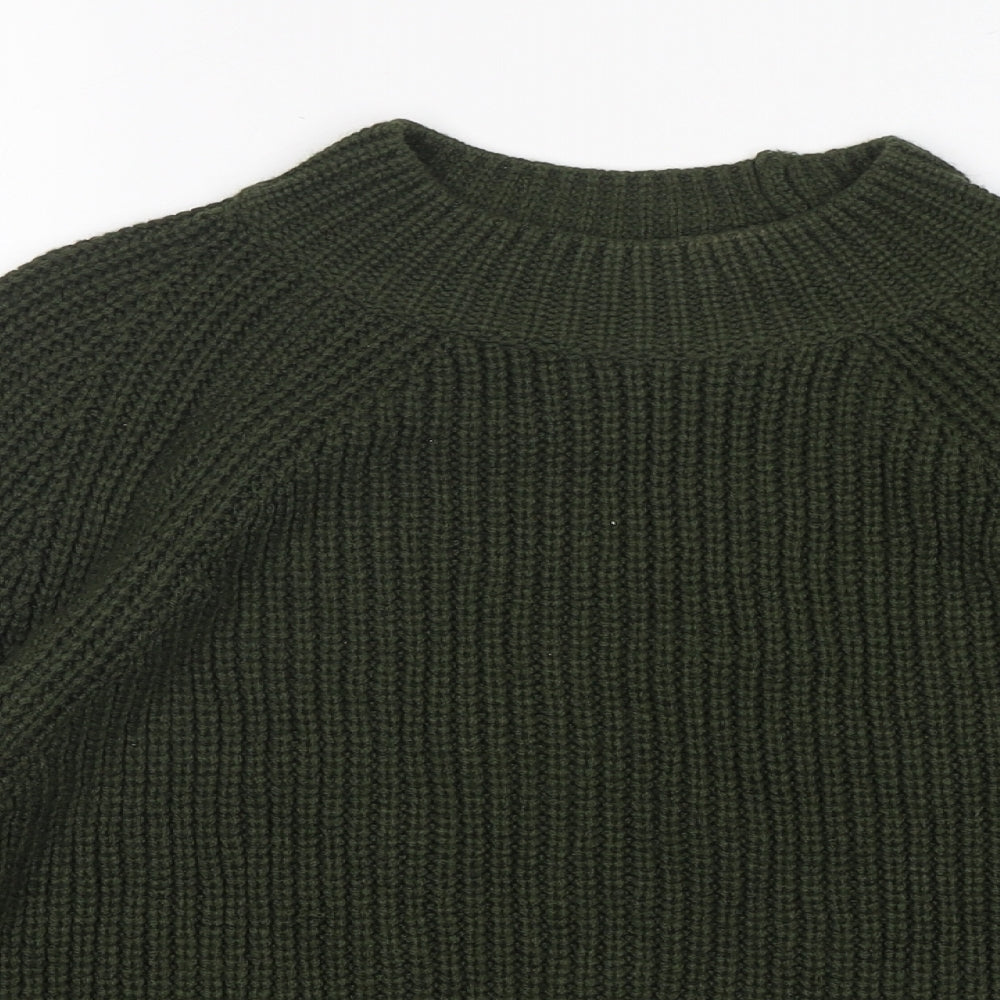 Topshop Womens Green Mock Neck  Acrylic Pullover Jumper Size 10