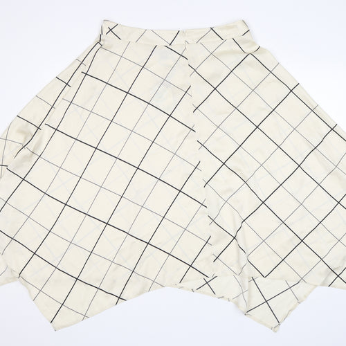 Primark Womens Beige Check Polyester A-Line Skirt Size 14