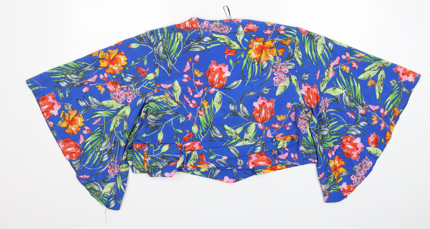 Primark Womens Multicoloured Floral Polyester Basic Blouse Size 16 V-Neck