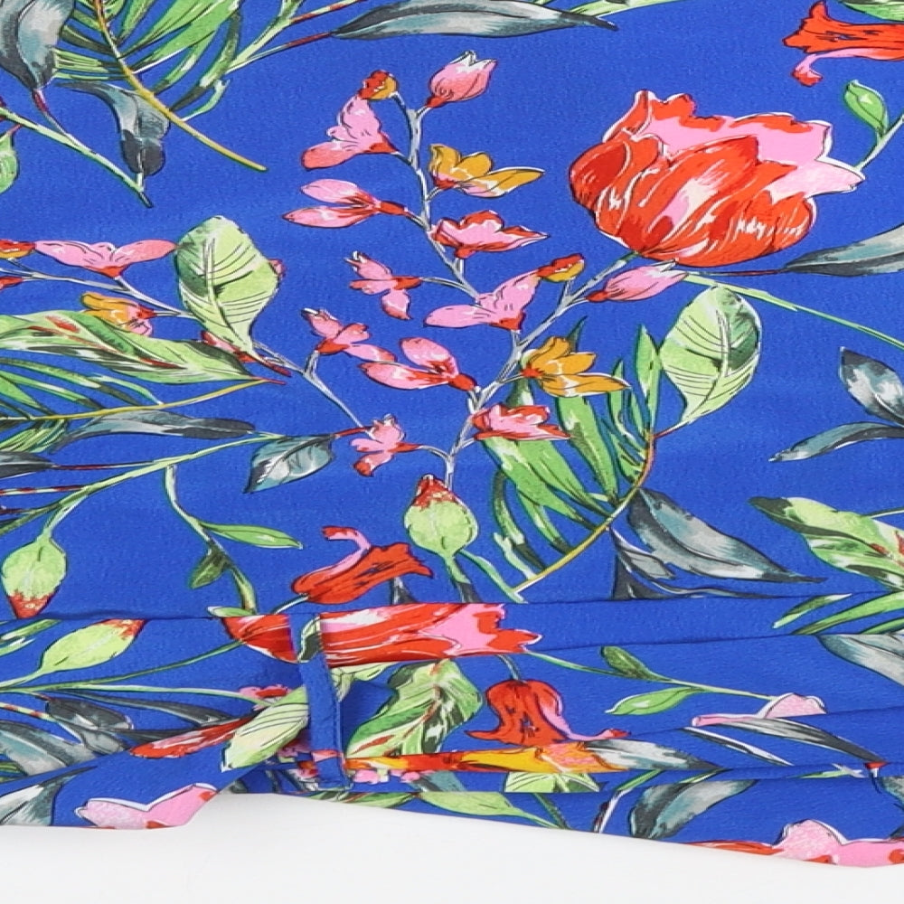 Primark Womens Multicoloured Floral Polyester Basic Blouse Size 16 V-Neck