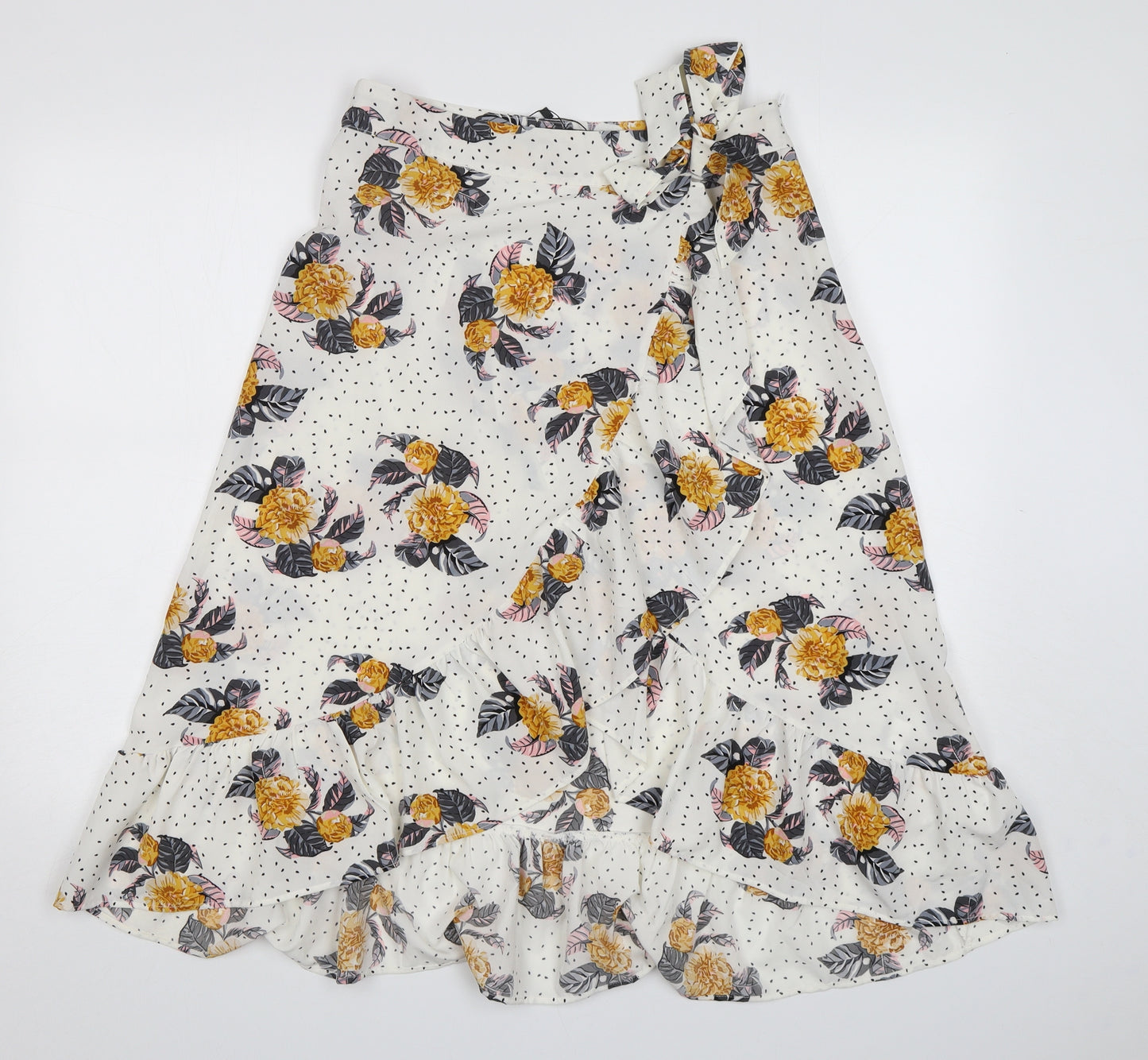 Missi Womens Multicoloured Floral Polyester A-Line Skirt Size 12