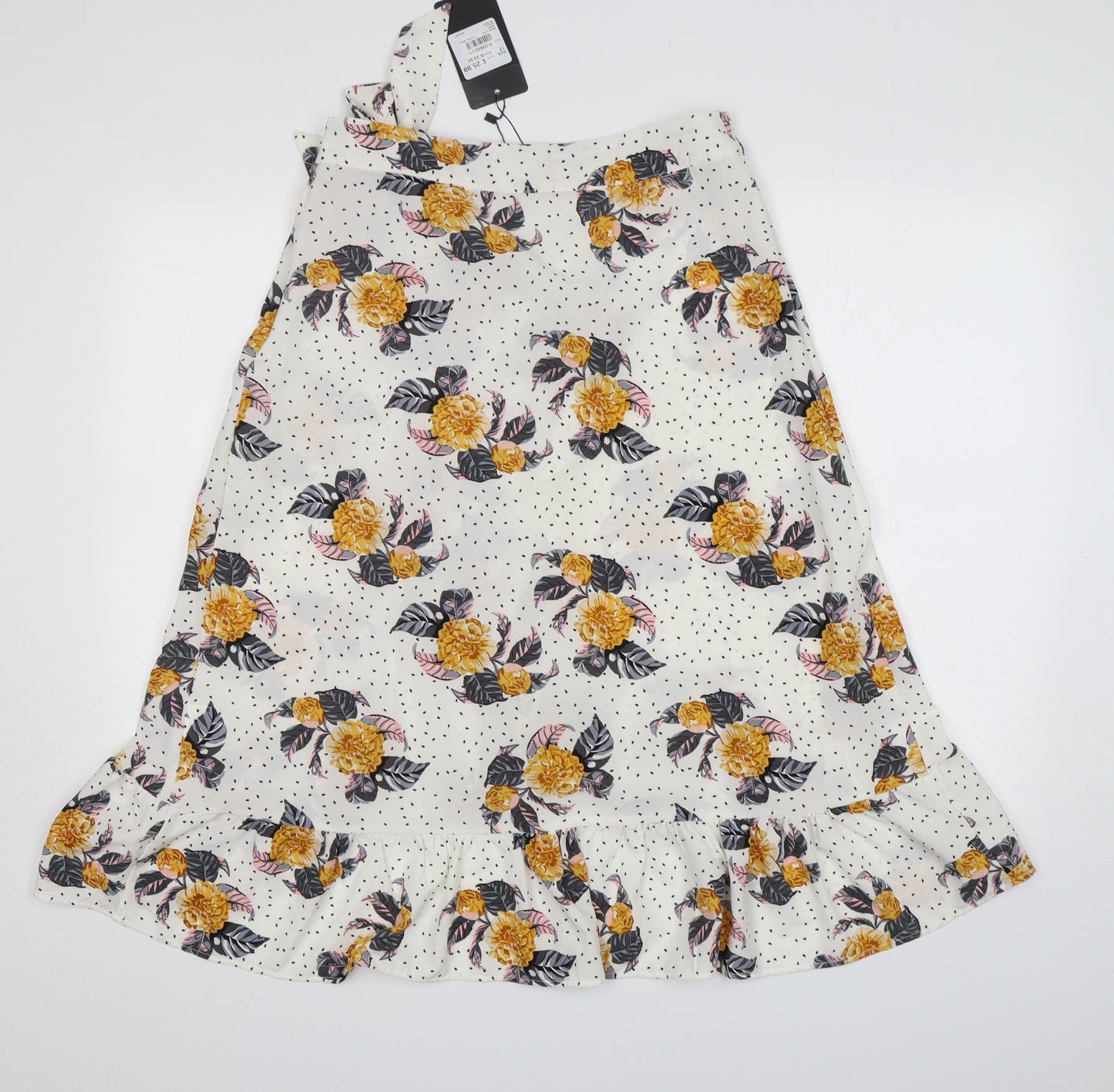 Missi Womens Multicoloured Floral Polyester A-Line Skirt Size 12