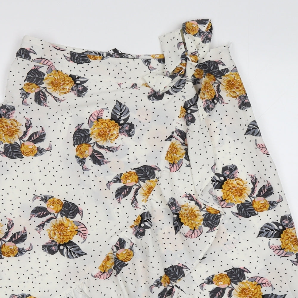 Missi Womens Multicoloured Floral Polyester A-Line Skirt Size 12