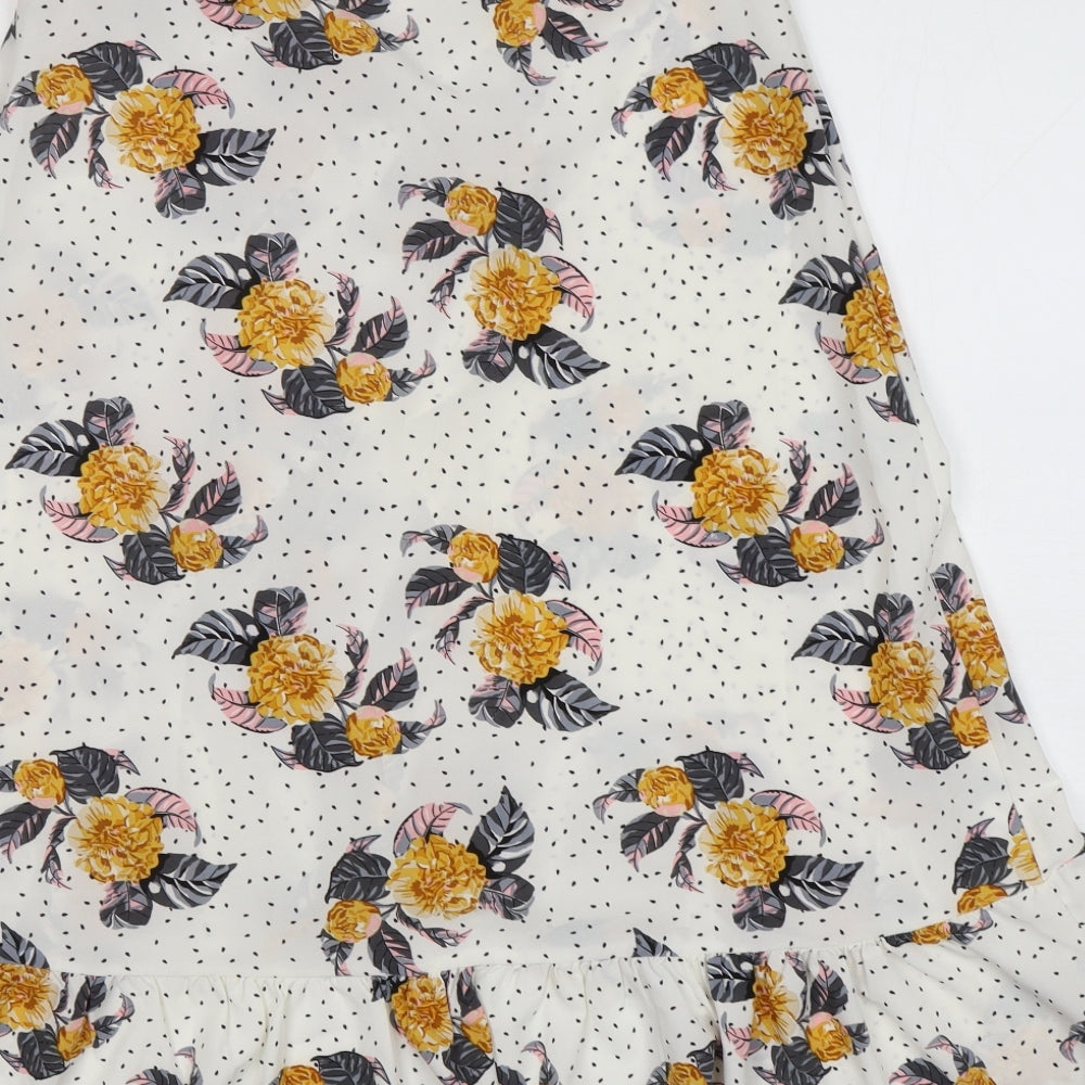 Missi Womens Multicoloured Floral Polyester A-Line Skirt Size 12