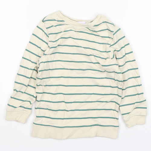 George Boys Multicoloured Round Neck Striped Cotton Pullover Jumper Size 3-4 Years  Pullover - George Pig
