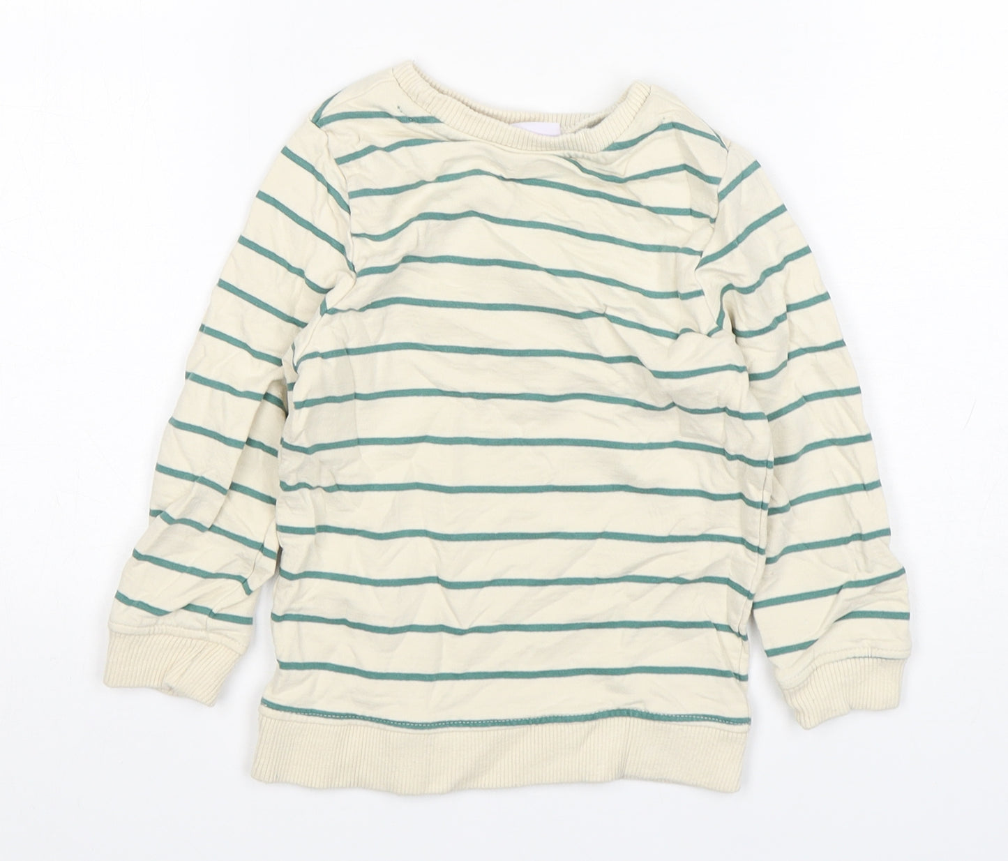 George Boys Multicoloured Round Neck Striped Cotton Pullover Jumper Size 3-4 Years  Pullover - George Pig