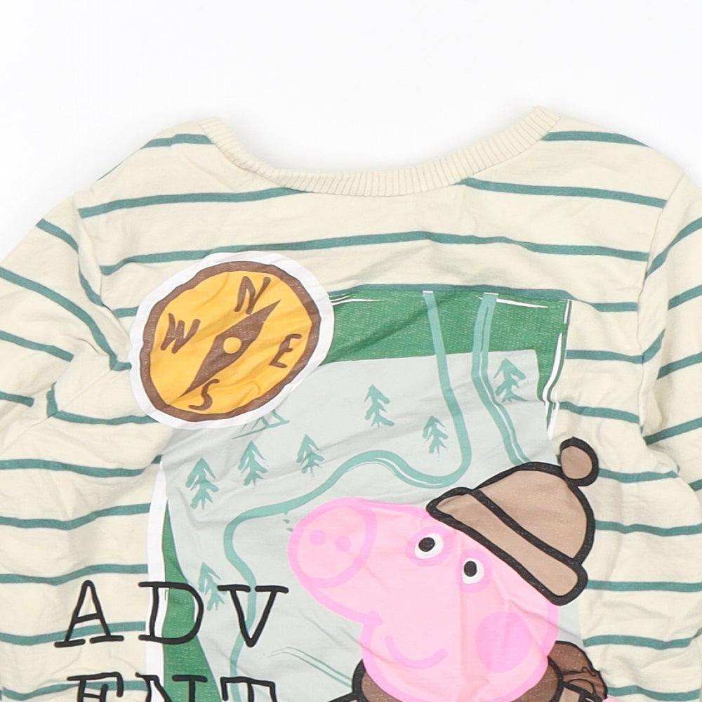 George Boys Multicoloured Round Neck Striped Cotton Pullover Jumper Size 3-4 Years  Pullover - George Pig