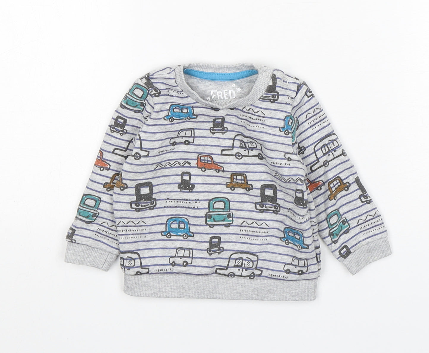 F&F Boys Multicoloured Striped Cotton Pullover Jumper Size 3-6 Months  Pullover