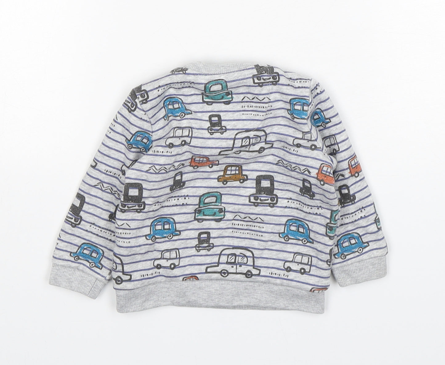 F&F Boys Multicoloured Striped Cotton Pullover Jumper Size 3-6 Months  Pullover