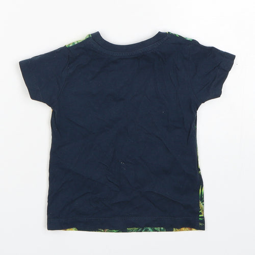 Matalan  Boys Multicoloured Floral Polyester Basic T-Shirt Size 9-12 Months Round Neck Pullover - DInosaur