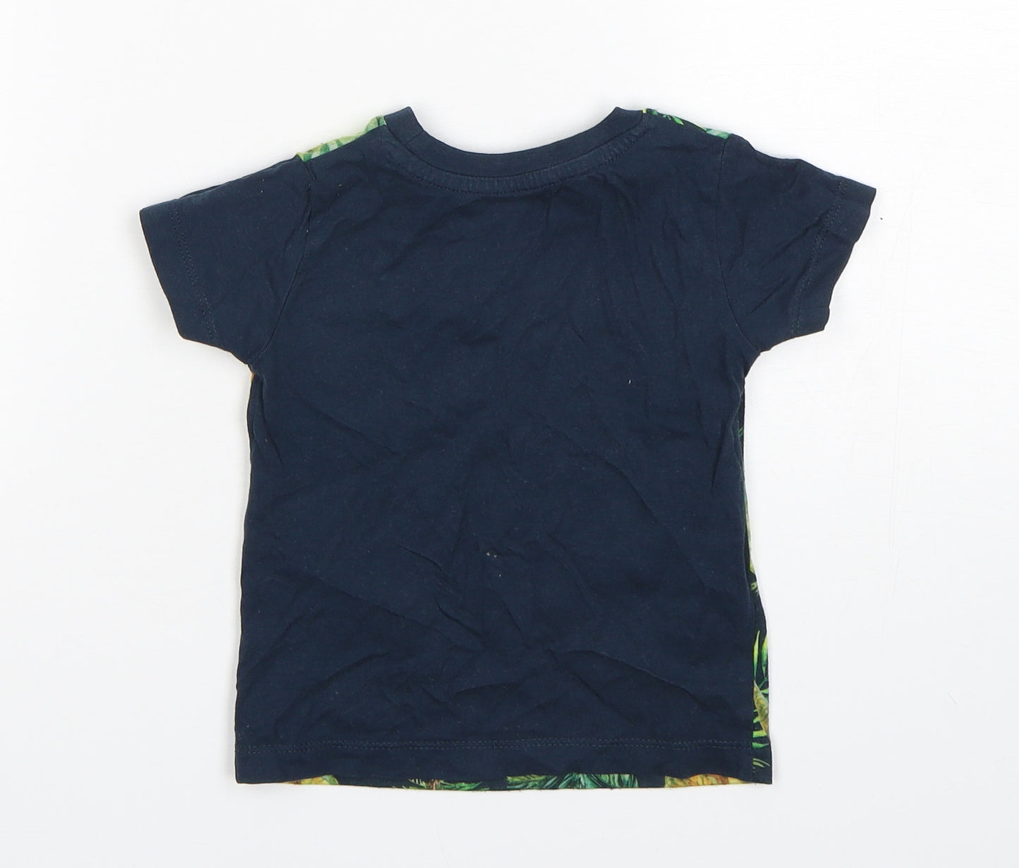 Matalan  Boys Multicoloured Floral Polyester Basic T-Shirt Size 9-12 Months Round Neck Pullover - DInosaur