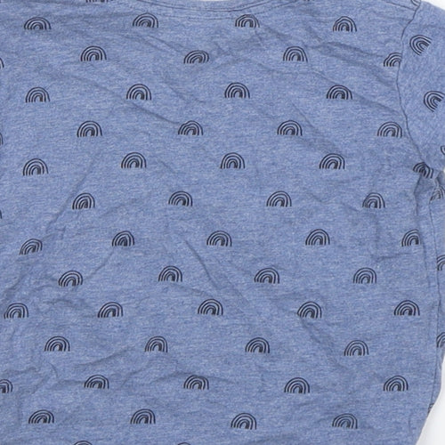George Boys Blue Spotted Cotton Basic T-Shirt Size 9-12 Months Round Neck Pullover