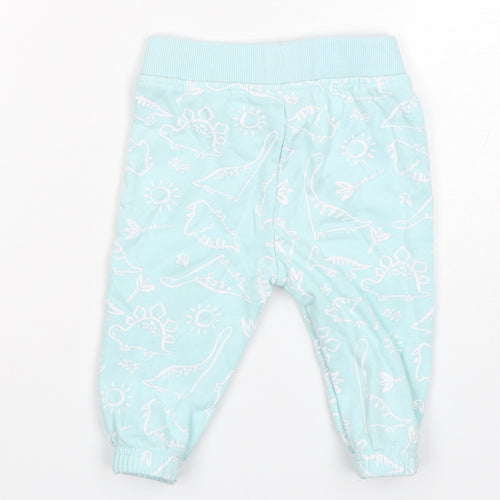 Primark Boys Blue Geometric Cotton Sweatpants Trousers Size 6-9 Months