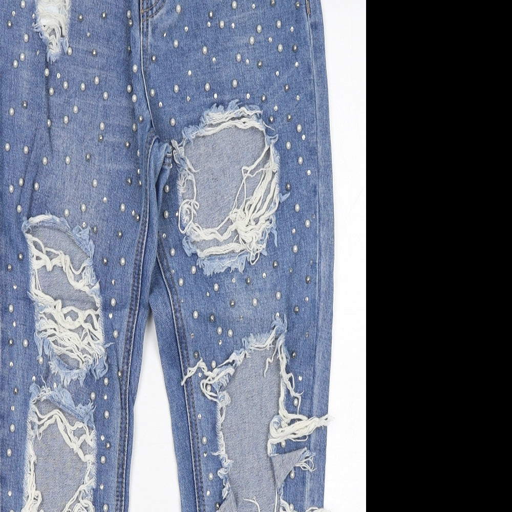 Riot  Womens Blue  Cotton Mom Jeans Size 8 L29 in Regular