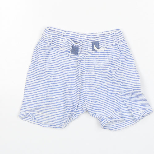 Matalan Baby Blue Striped Cotton Sweatpants Trousers Size 9-12 Months   - Shorts
