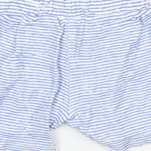 Matalan Baby Blue Striped Cotton Sweatpants Trousers Size 9-12 Months   - Shorts