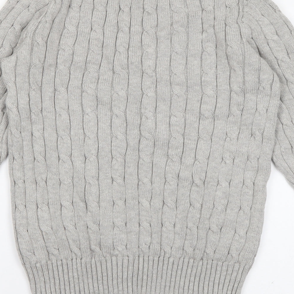 Polo Ralph Lauren Womens Grey V-Neck  Cotton Pullover Jumper Size S