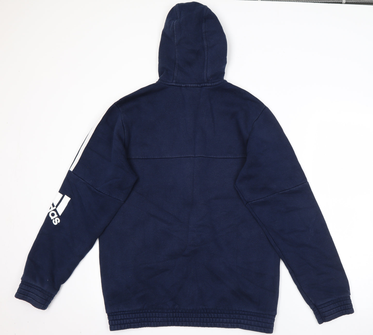 adidas Mens Blue  Cotton Full Zip Hoodie Size M