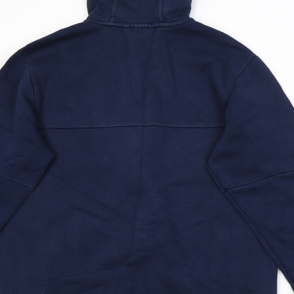 adidas Mens Blue  Cotton Full Zip Hoodie Size M