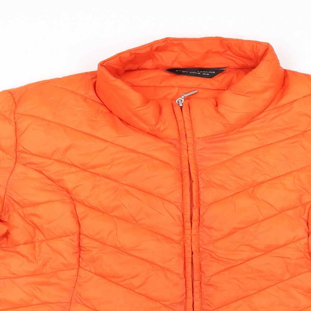 Dorothy Perkins Womens Orange   Puffer Jacket Coat Size 18  Zip