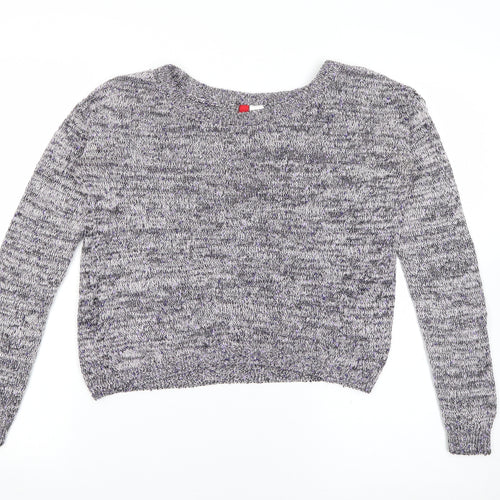 H&M Womens Purple Scoop Neck  Polyester Pullover Jumper Size 6