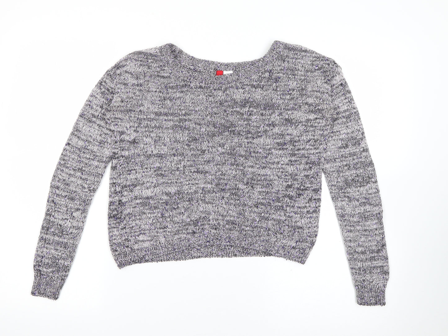 H&M Womens Purple Scoop Neck  Polyester Pullover Jumper Size 6