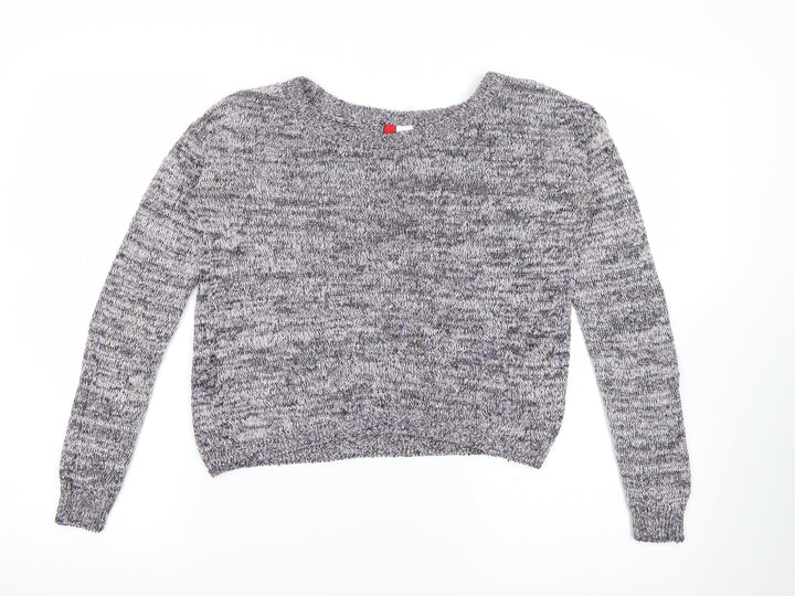H&M Womens Purple Scoop Neck  Polyester Pullover Jumper Size 6